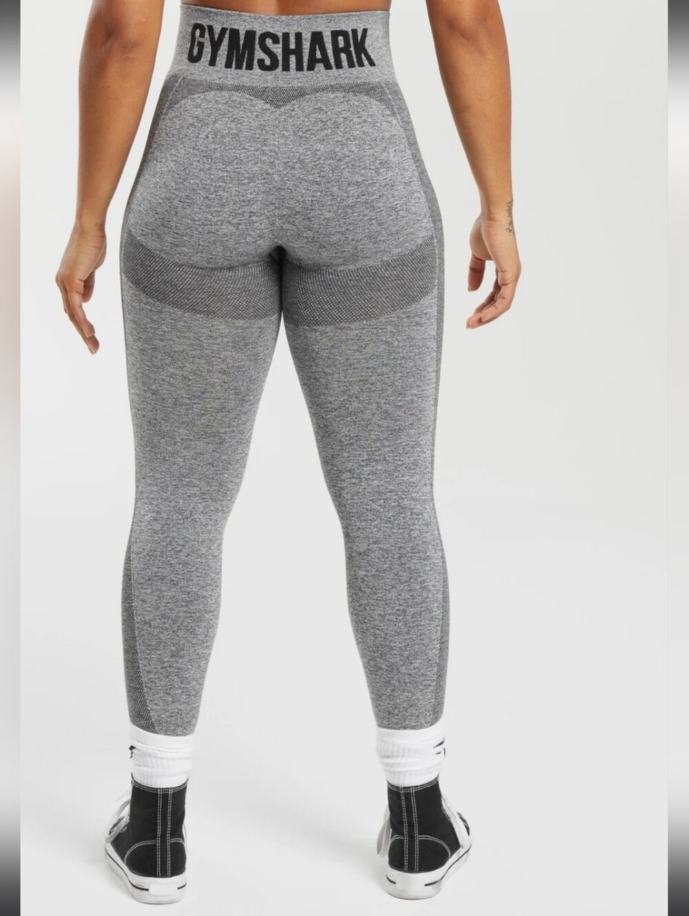 GYMSHARK Flex High-Waisted Leggings - Blue Heather. Size M